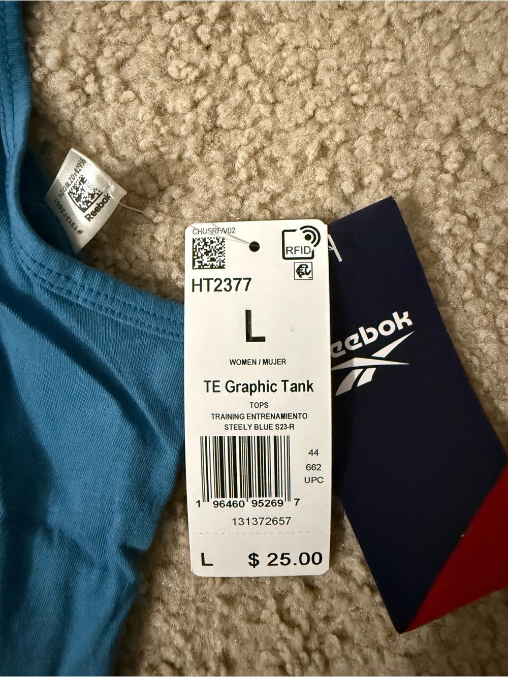 Reebok Steely Blue Tank Top with Pineapple Graphic - Picture 3 of 6